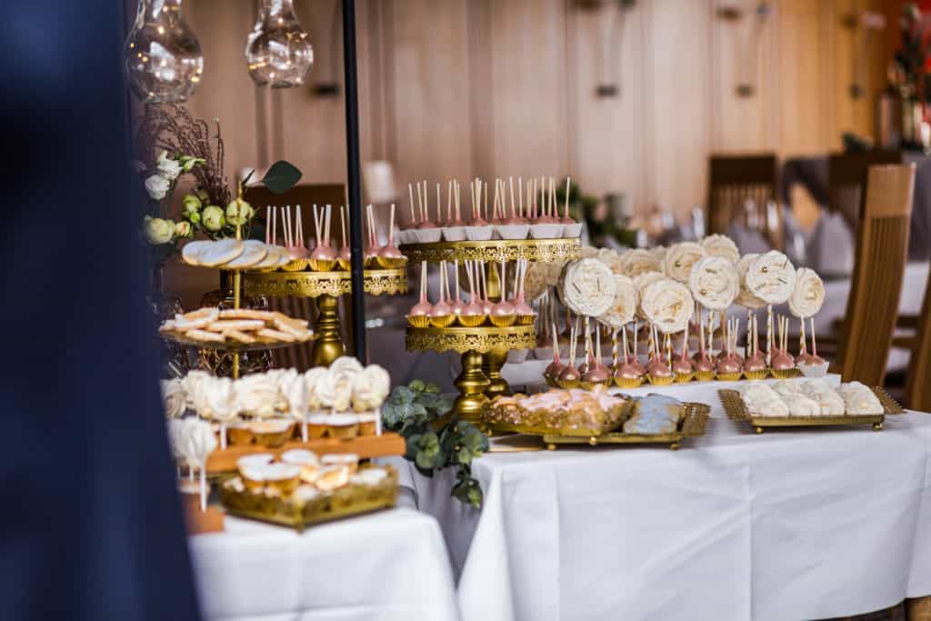 Candy Bar in roségold, weiß und gold