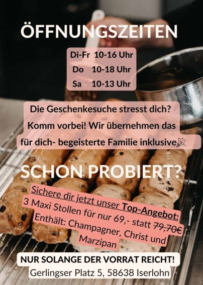 Törtchenverkauf ab dem 21. Oktober 10-13 Uhr